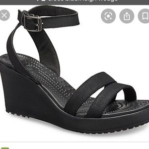 CROCS Leigh Wedge Black